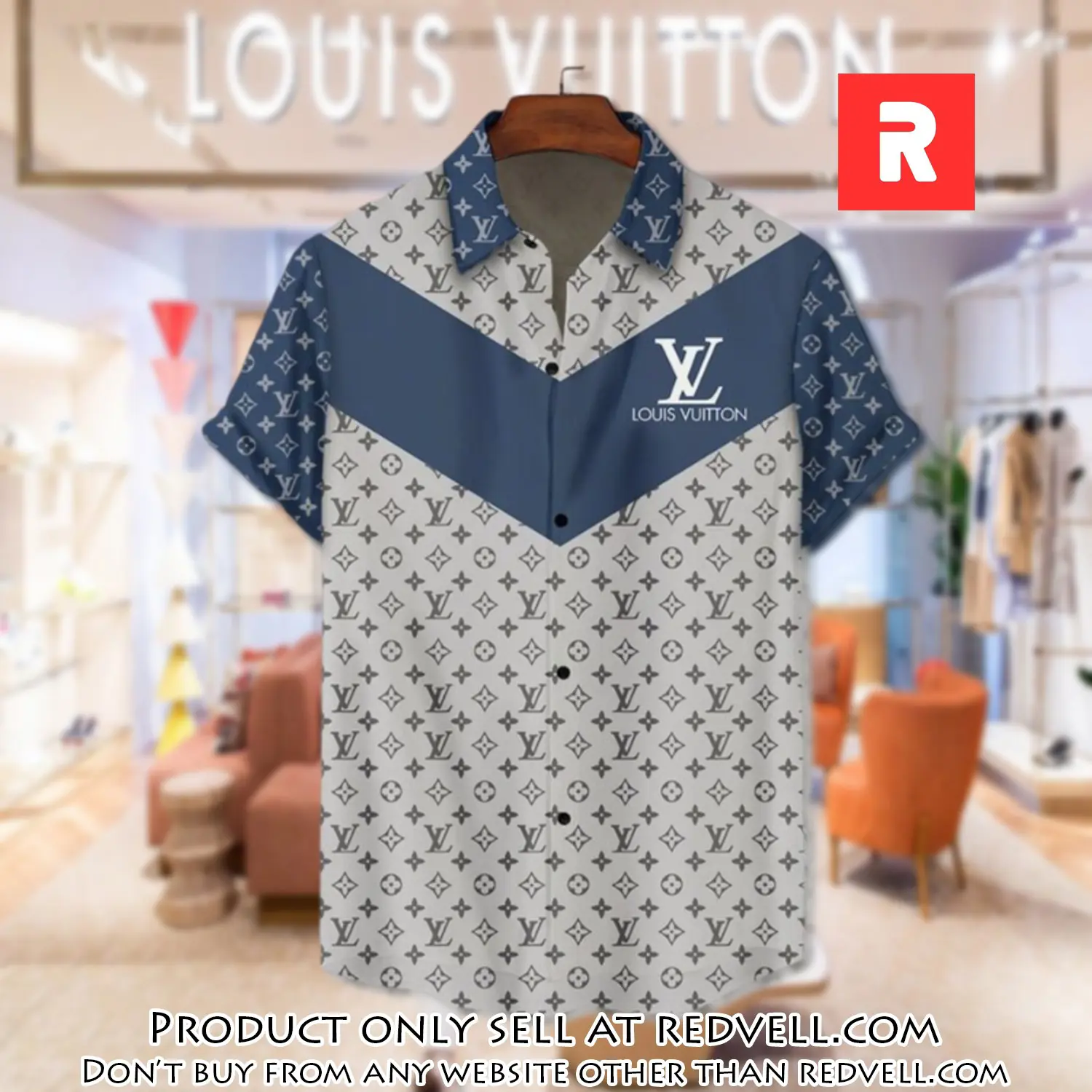 Lv louis vuitton luxury hawaiian shirt & short set lhs1190 rv4131272